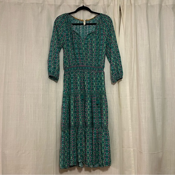 Matilda Jane Age of Aquarius Brilliant Daydream Smocked Midi Dress S Milkmaid - Picture 3 of 8